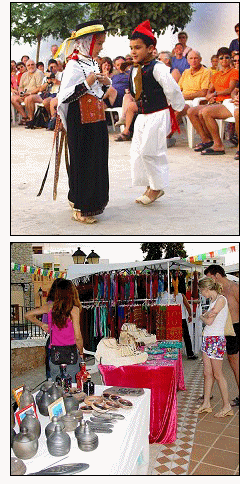 Folk dances and artisan market in Sant Miquel