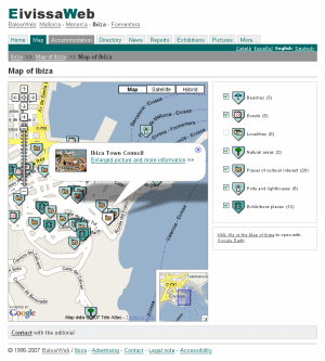 Mapa d'Eivissa interactiu amb tecnologia Google